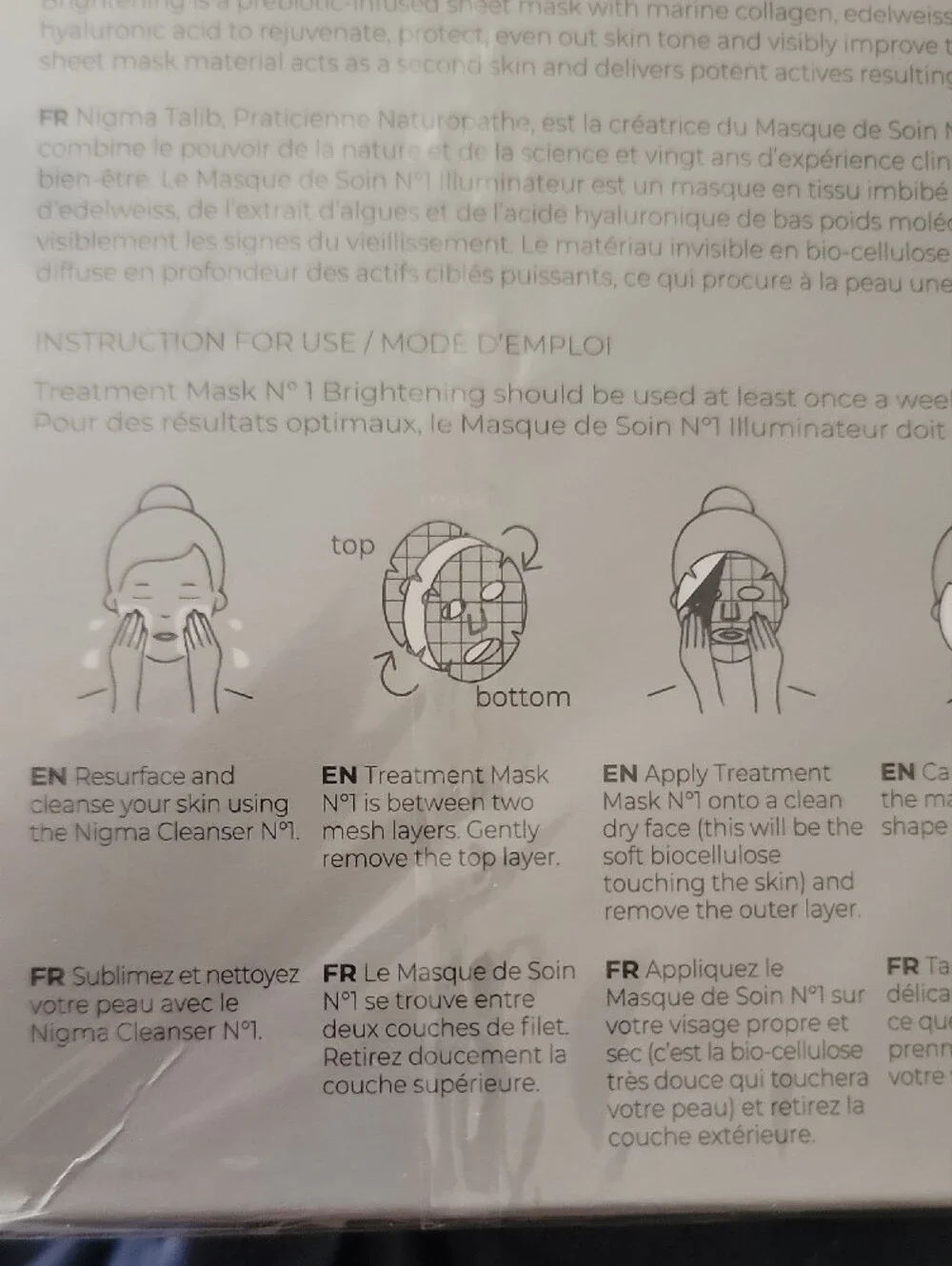 NICMA TALIB Treatment Mask No.1 Brightening - 4 Pack Very Pricey!